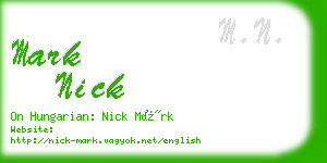 mark nick business card